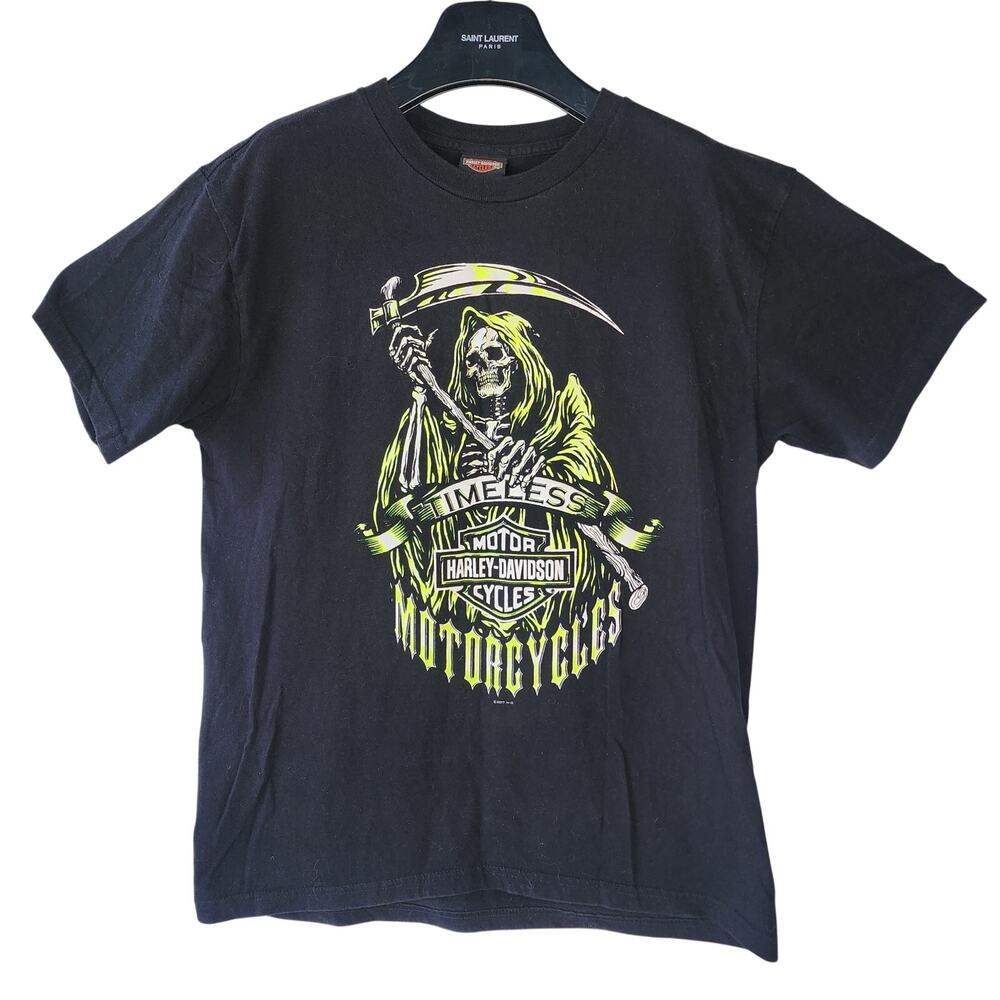 Harley Davidson of Anaheim Los Angeles Shirt Mens L Black reaper father son